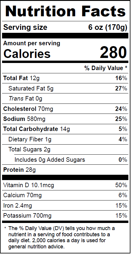 3106 Spinach & Feta Burger (6oz) Nutrition Facts Panel