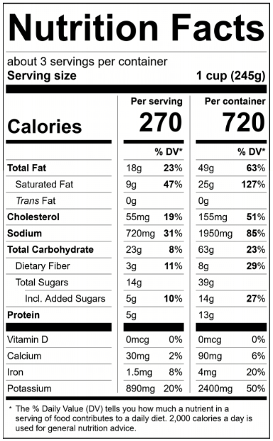 7148HF24 Herban Fresh Tomato Basil Soup (23.5oz) Nutrition Facts Panel