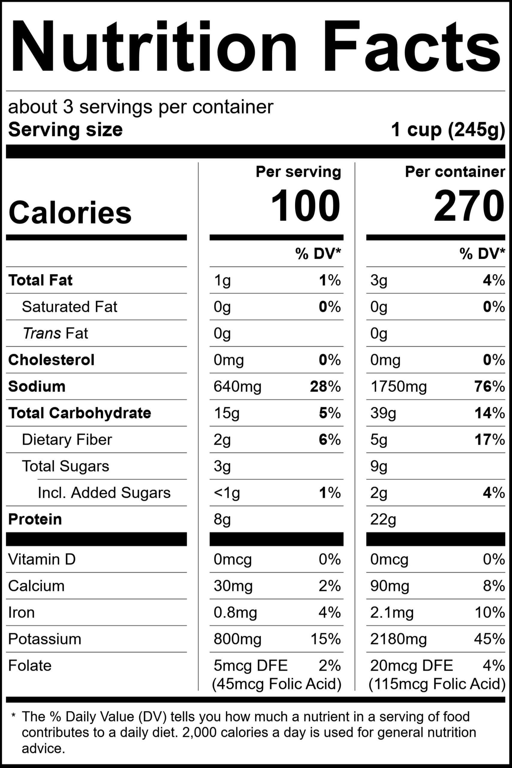 7232HF24 Herban Fresh Vegan Chick'n Orzo Soup (23.5oz) Nutrition Facts Panel
